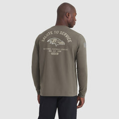 Baltimore Ravens 2025 Salute to Service Sideline Long Sleeve T-Shirt Olive