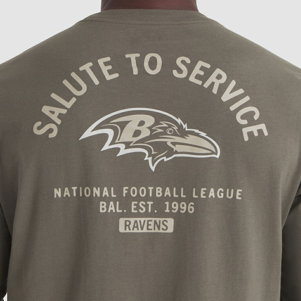 Baltimore Ravens 2025 Salute to Service Sideline Long Sleeve T-Shirt Olive