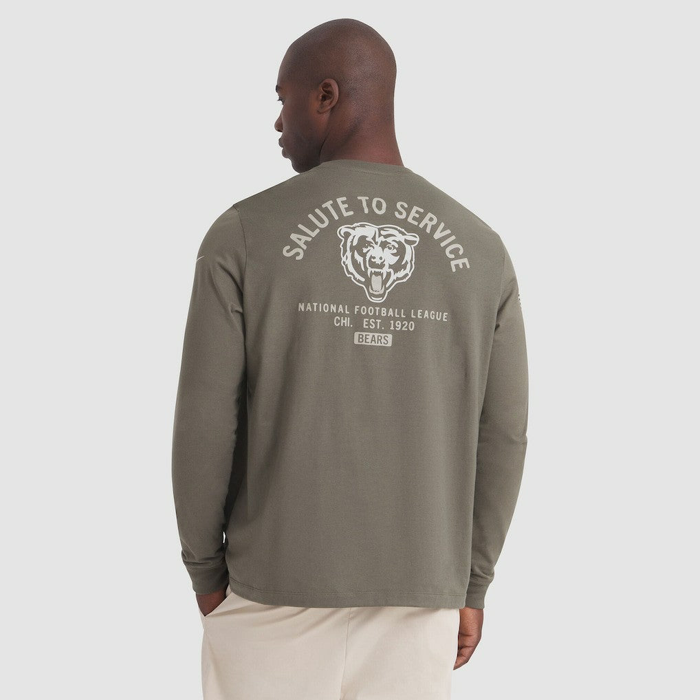 Chicago Bears 2025 Salute to Service Sideline Long Sleeve T-Shirt Olive