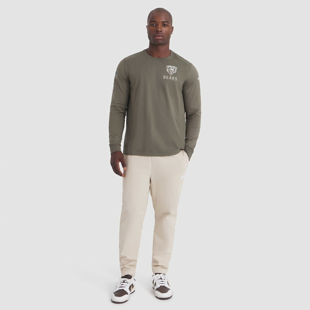 Chicago Bears 2025 Salute to Service Sideline Long Sleeve T-Shirt Olive