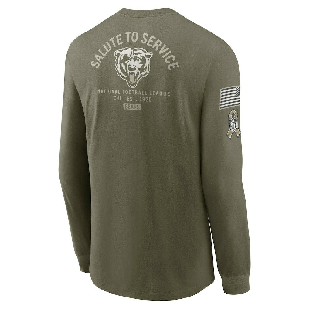 Chicago Bears 2025 Salute to Service Sideline Long Sleeve T-Shirt Olive