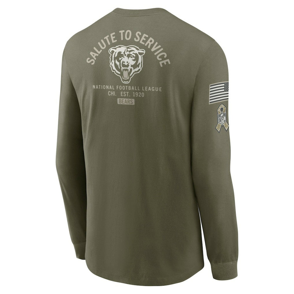 Chicago Bears 2025 Salute to Service Sideline Long Sleeve T-Shirt Olive