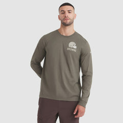 Cleveland Browns 2025 Salute to Service Sideline Long Sleeve T-Shirt Olive