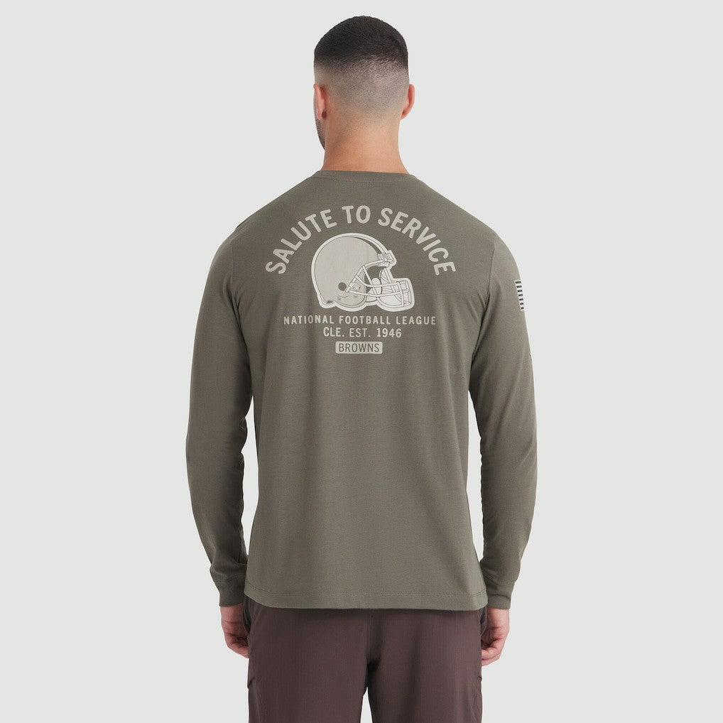 Cleveland Browns 2025 Salute to Service Sideline Long Sleeve T-Shirt Olive