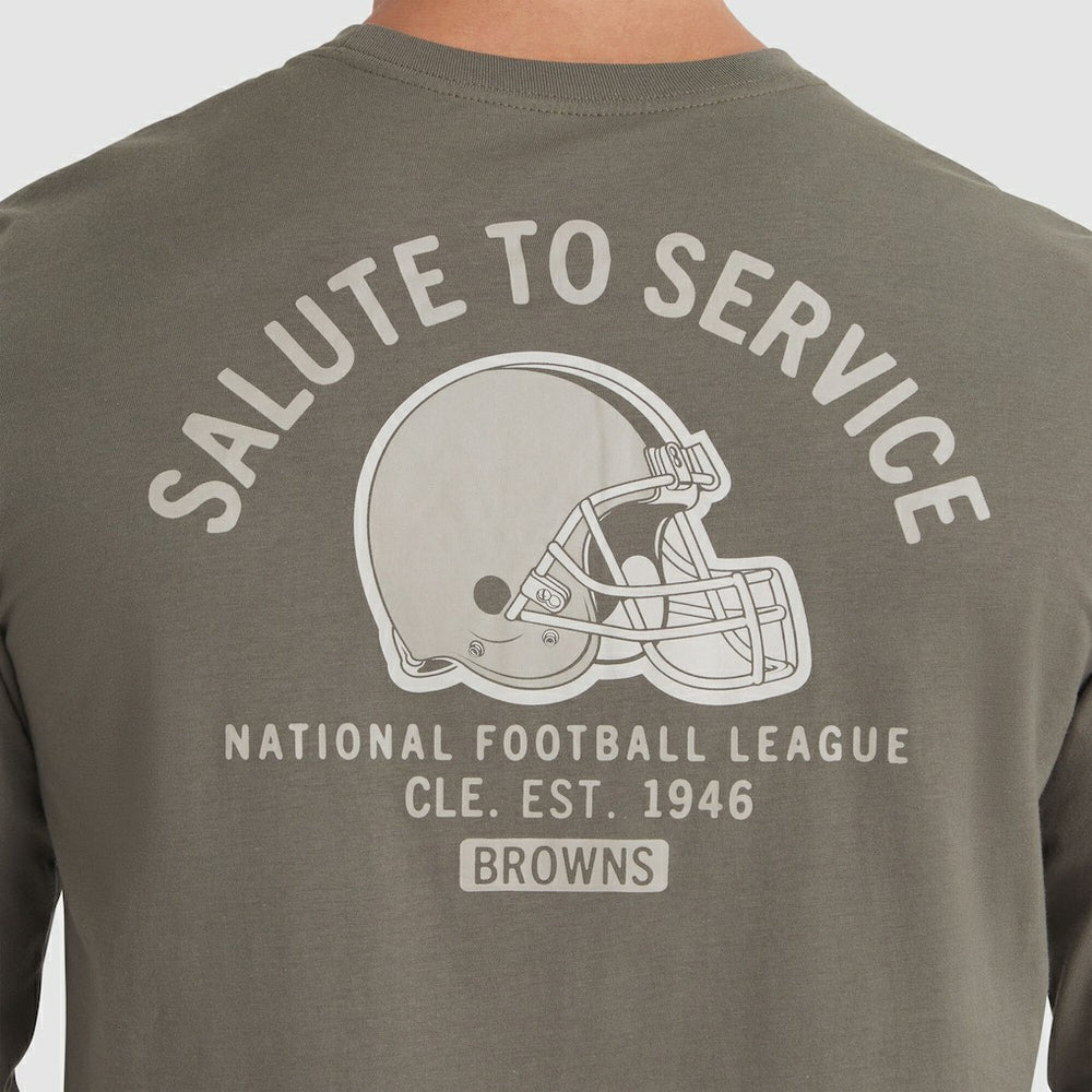 Cleveland Browns 2025 Salute to Service Sideline Long Sleeve T-Shirt Olive