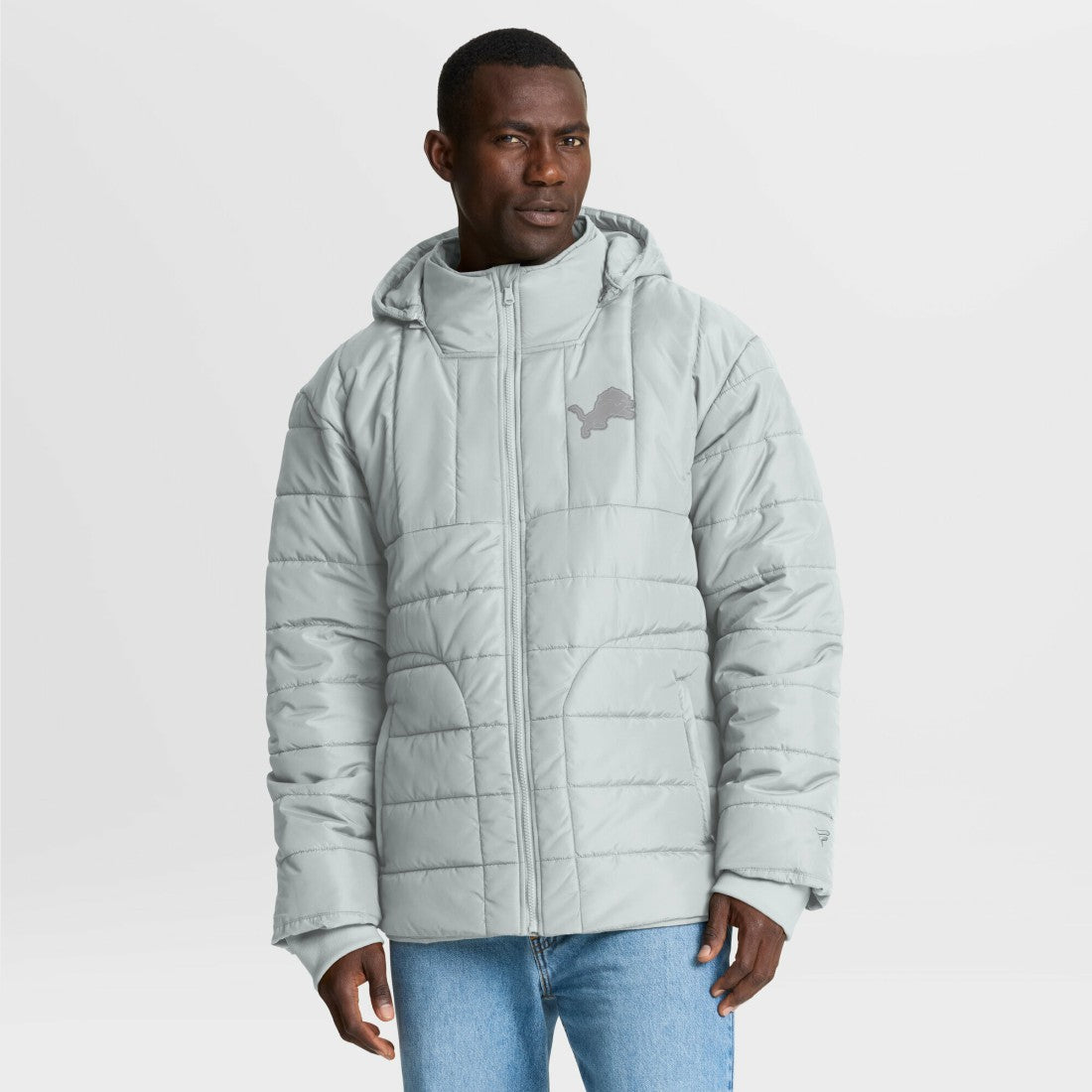 Detroit Lions Full-Zip Hooded Jacket Gray