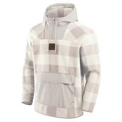 Detroit Lions Elements Plaid Polar Fleece Quarter-Zip Hoodie Gray