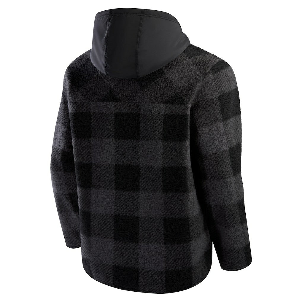 Baltimore Ravens Elements Plaid Polar Fleece Quarter-Zip Hoodie Black