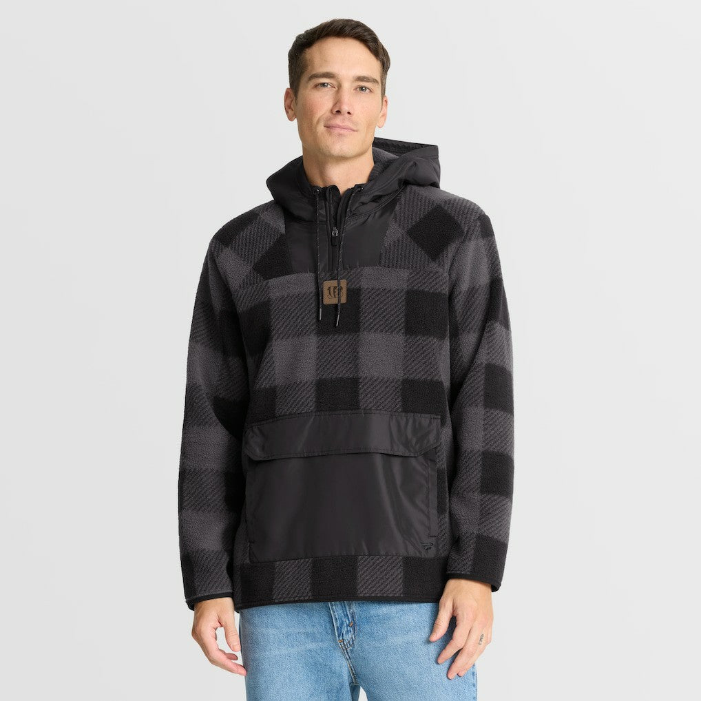 Cincinnati Bengals Elements Plaid Polar Fleece Quarter-Zip Hoodie Black