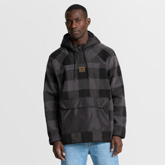 Green Bay Packers Elements Plaid Polar Fleece Quarter-Zip Hoodie Black