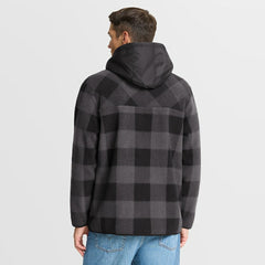 Las Vegas Raiders Elements Plaid Polar Fleece Quarter-Zip Hoodie Black