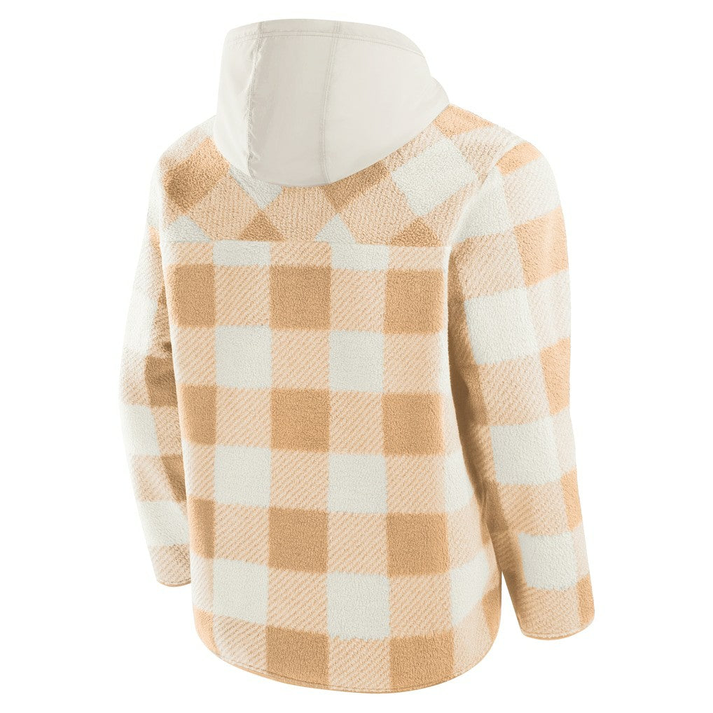 Pittsburgh Steelers Elements Plaid Polar Fleece Quarter-Zip Hoodie Tan