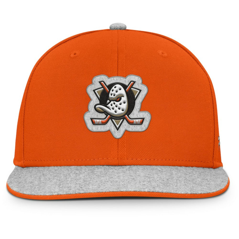 NHL Anaheim Ducks Fanatics Fundamentals Loden Snapback Hat - Orange