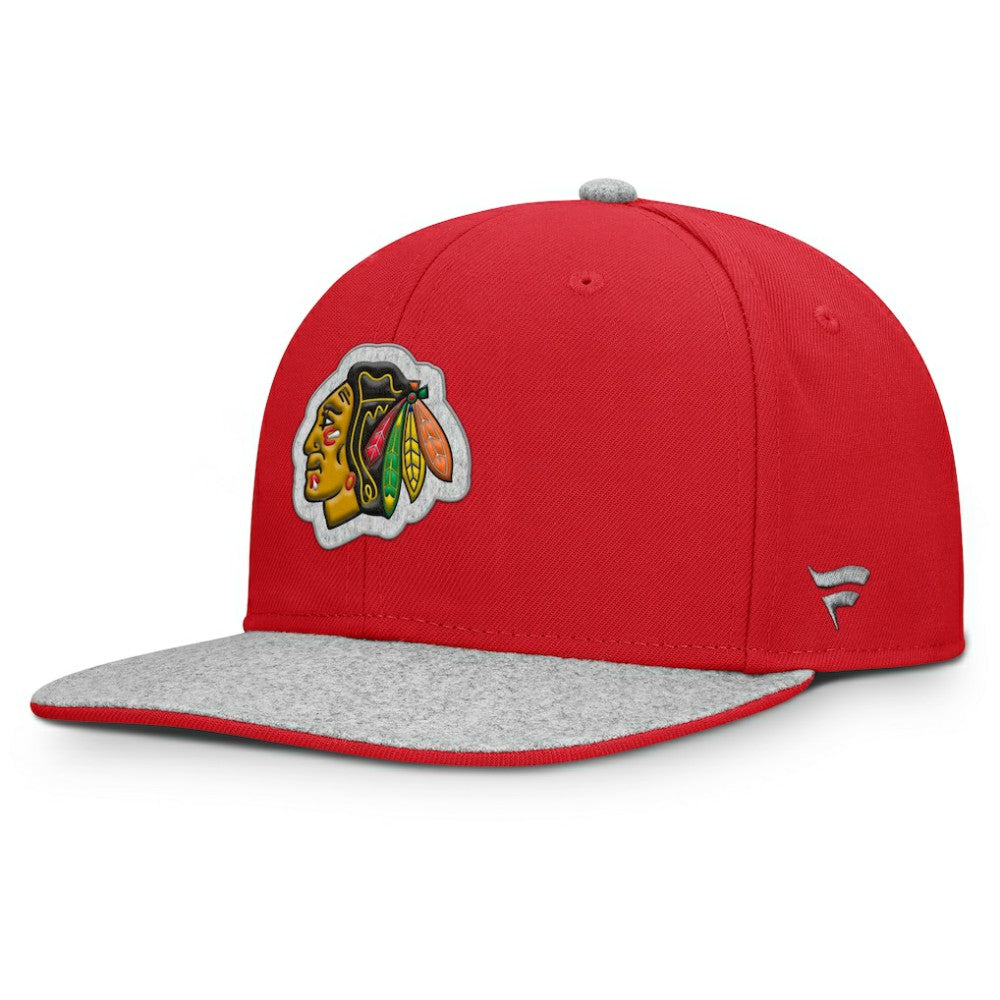 NHL Chicago Blackhawks Fanatics Fundamentals Loden Snapback Hat - Red
