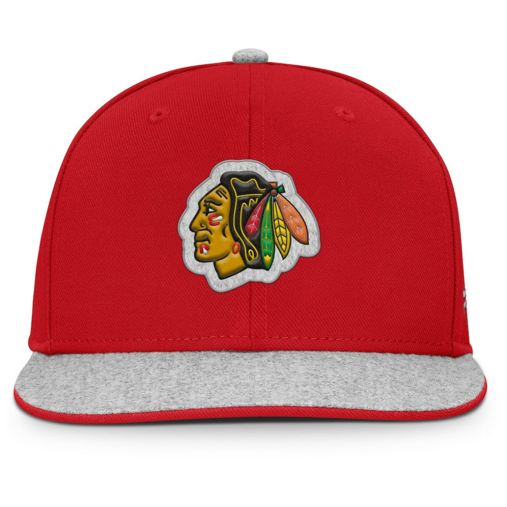 NHL Chicago Blackhawks Fanatics Fundamentals Loden Snapback Hat - Red