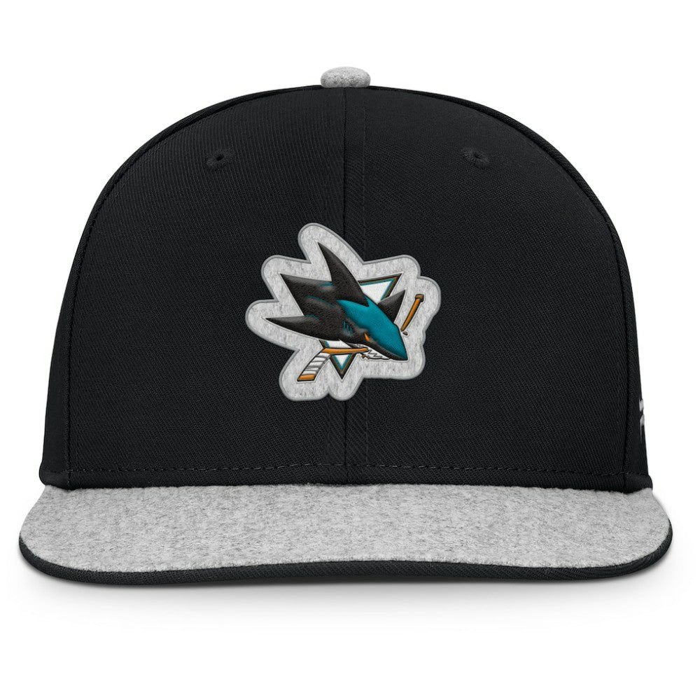 NHL San Jose Sharks Fanatics Fundamentals Loden Snapback Hat - Black