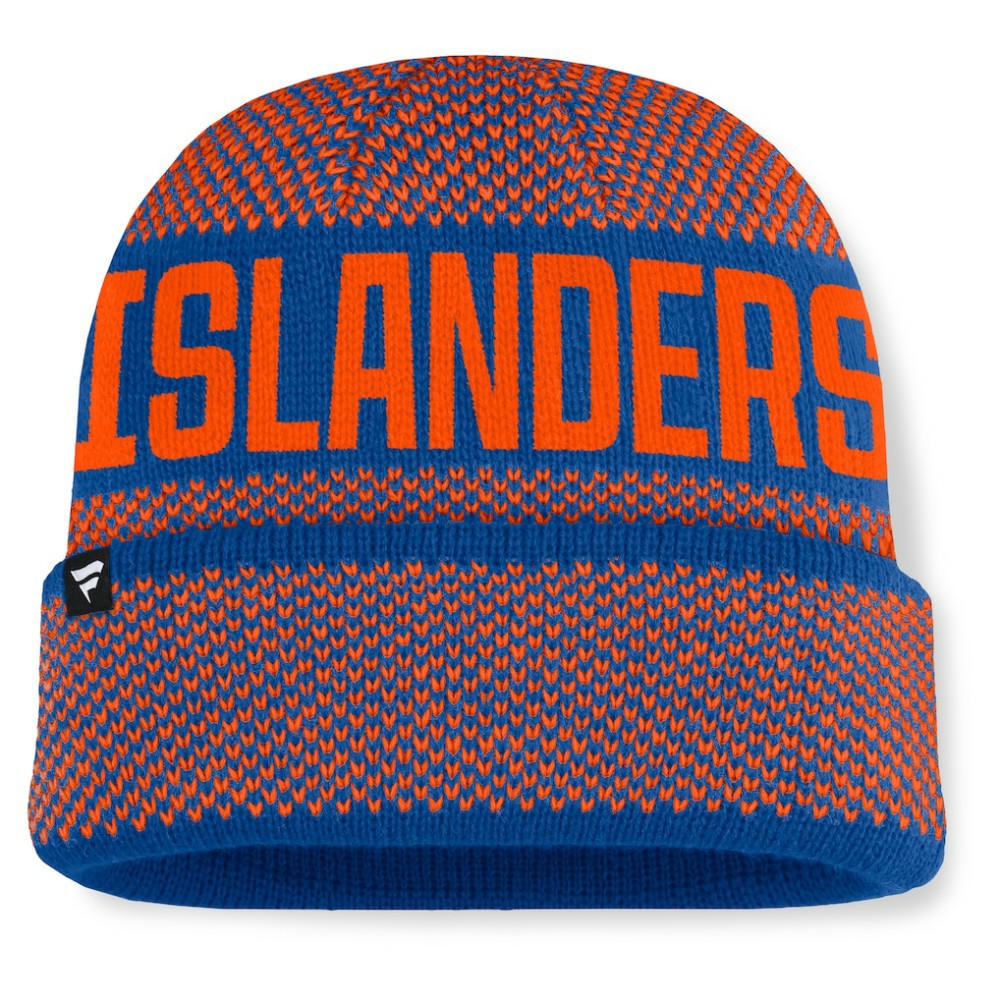 NHL New York Islanders Fanatics Fundamentals Shelter Cuffed Knit Hat - Royal/Orange
