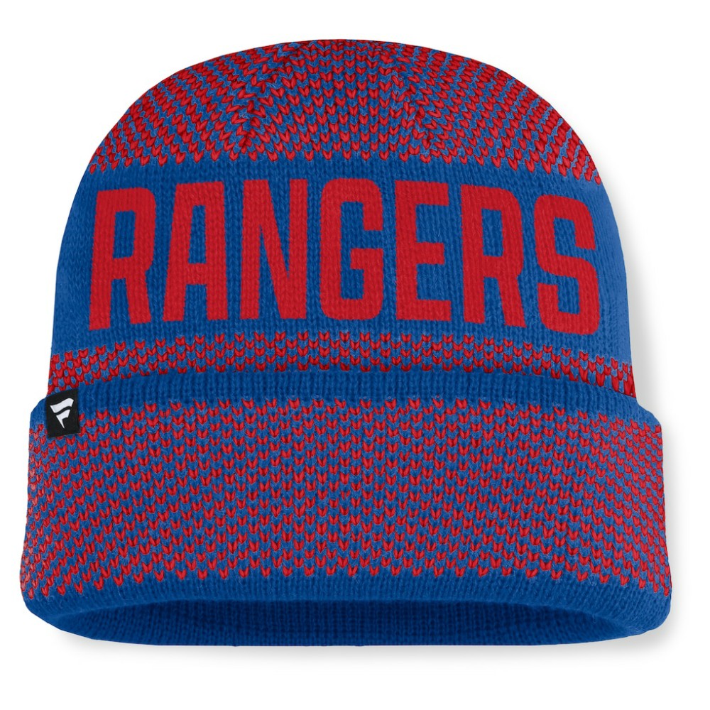NHL New York Rangers Fanatics Fundamentals Shelter Cuffed Knit Hat - Blue/Red