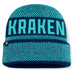 NHL Seattle Kraken Fanatics Fundamentals Shelter Cuffed Knit Hat - Deep Sea Blue/Light Blue