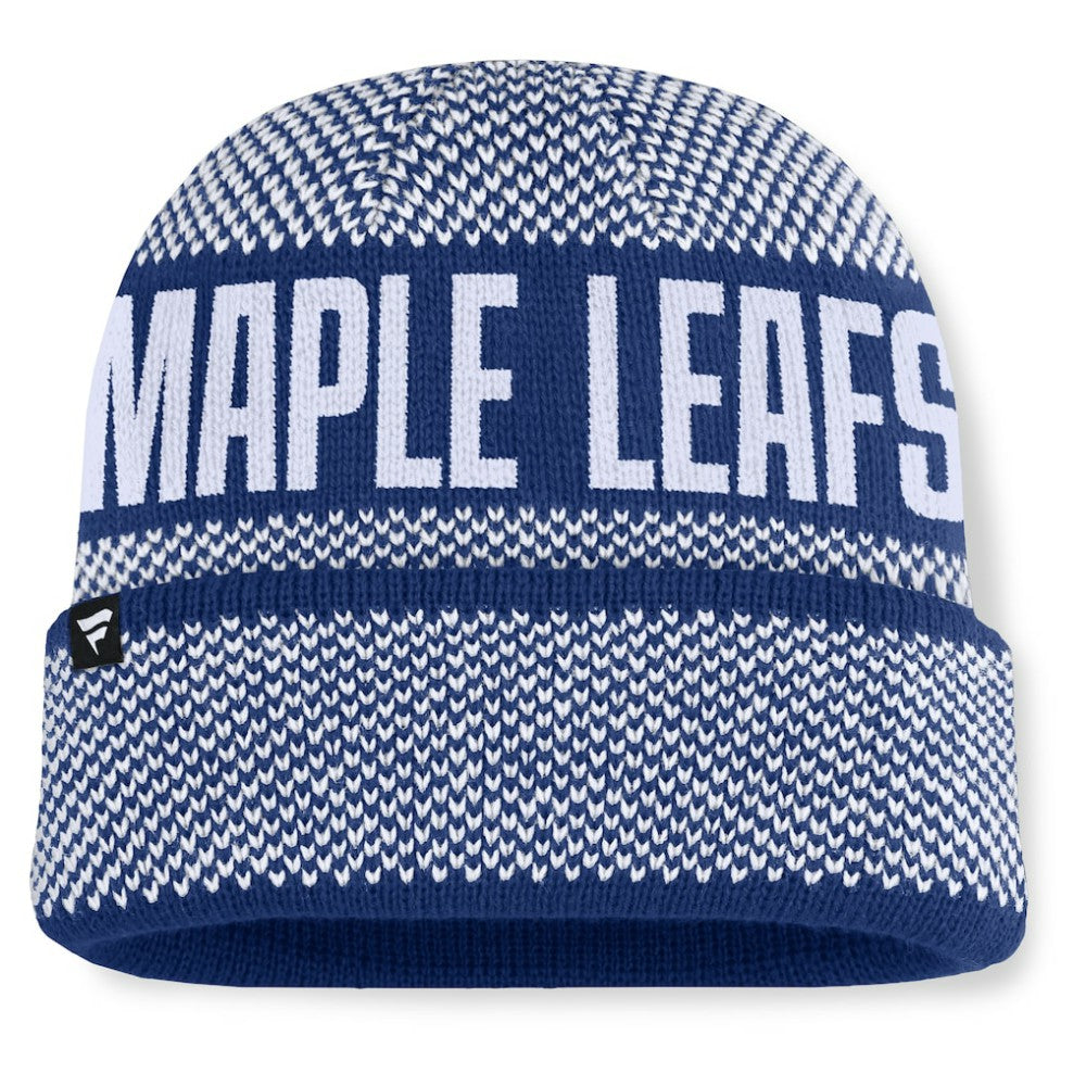 NHL Toronto Maple Leafs Fanatics Fundamentals Shelter Cuffed Knit Hat - Blue/White