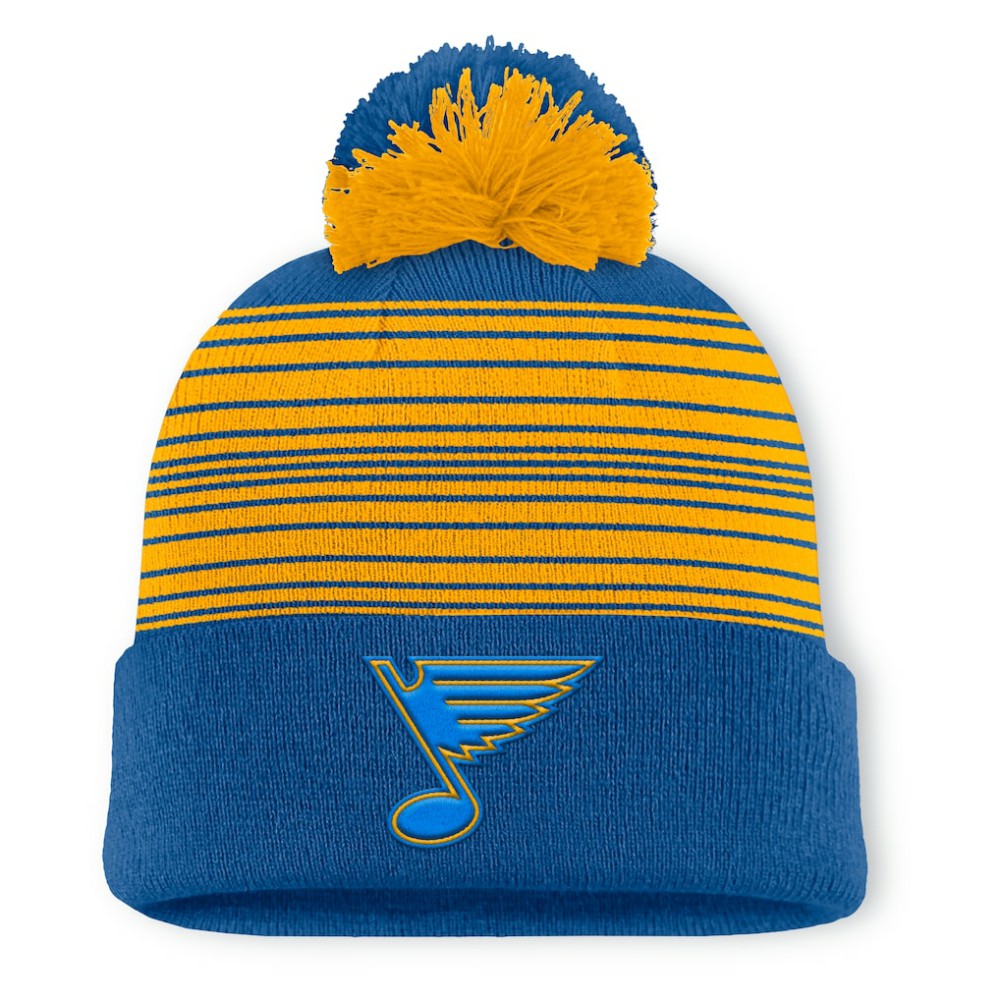 NHL St. Louis Blues Fanatics Fundamental Spirit Cuffed Pom Knit Hat - Navy