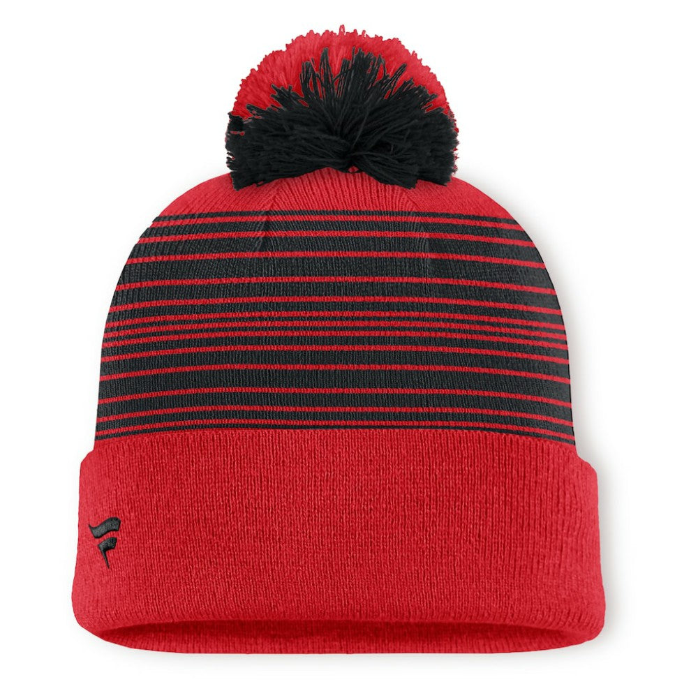 NHL Chicago Blackhawks Fanatics Fundamental Spirit Cuffed Pom Knit Hat - Red
