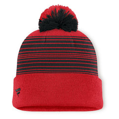NHL Chicago Blackhawks Fanatics Fundamental Spirit Cuffed Pom Knit Hat - Red