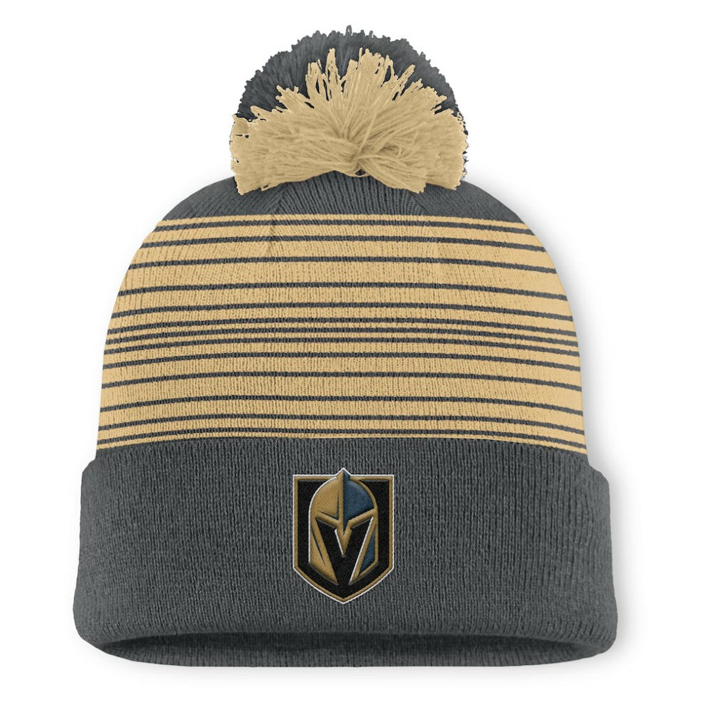 NHL Vegas Golden Knights Fanatics Fundamental Spirit Cuffed Pom Knit Hat - Gray