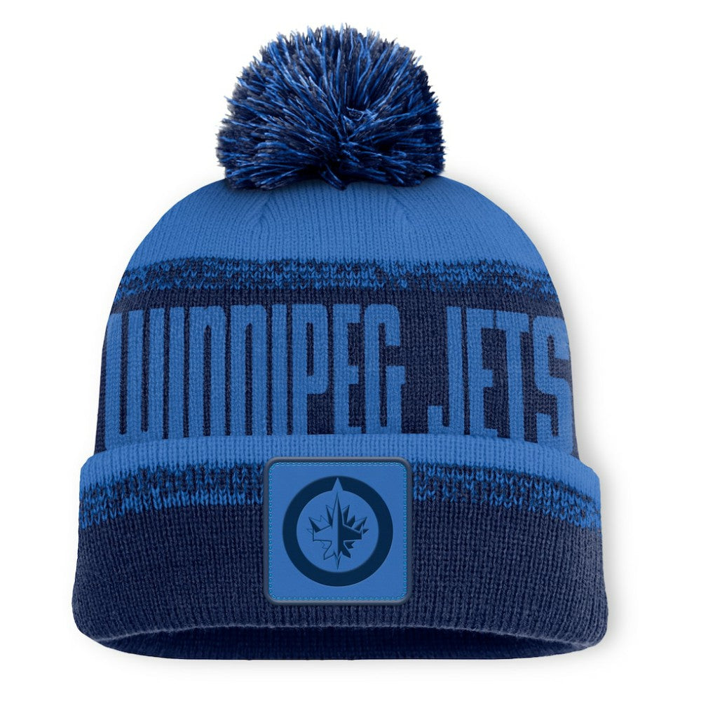 NHL Winnipeg Jets Fanatics Fundamentals Thrive Cuffed Knit Hat with Pom - Navy/Blue