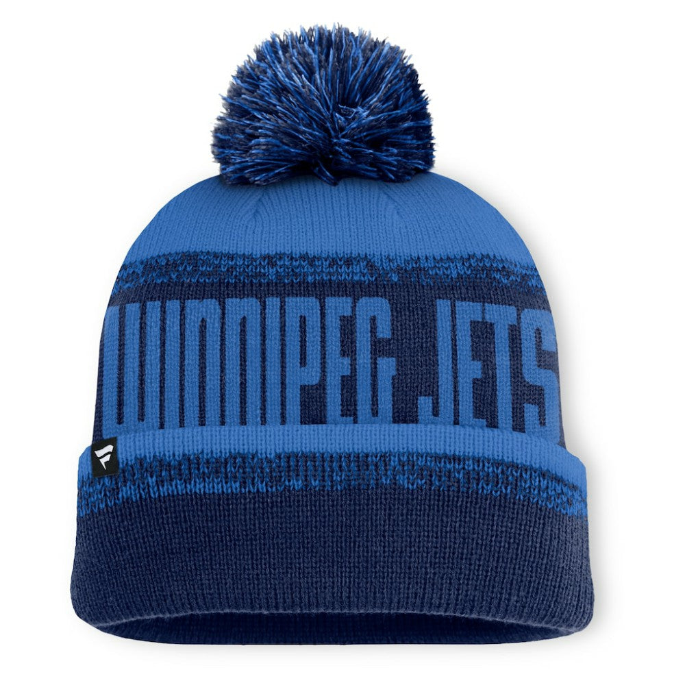 NHL Winnipeg Jets Fanatics Fundamentals Thrive Cuffed Knit Hat with Pom - Navy/Blue