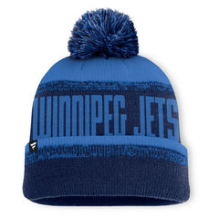NHL Winnipeg Jets Fanatics Fundamentals Thrive Cuffed Knit Hat with Pom - Navy/Blue
