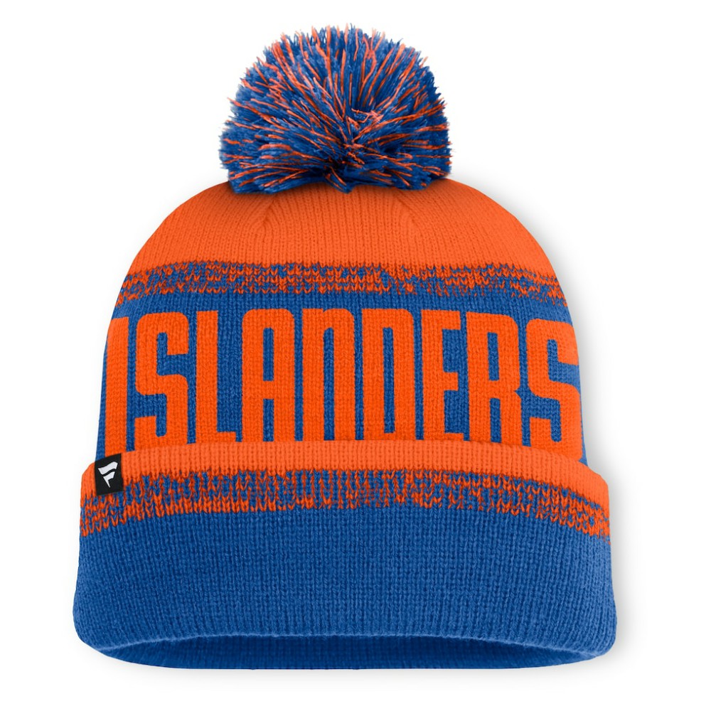 NHL New York Islanders Fanatics Fundamentals Thrive Cuffed Knit Hat with Pom - Royal/Orange