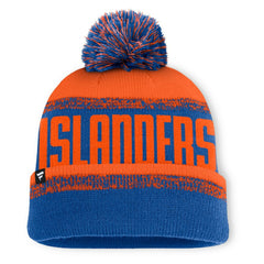 NHL New York Islanders Fanatics Fundamentals Thrive Cuffed Knit Hat with Pom - Royal/Orange