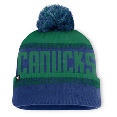 NHL Vancouver Canucks Fanatics Fundamentals Thrive Cuffed Knit Hat with Pom - Blue/Green