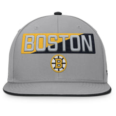 NHL Boston Bruins Fanatics Fundamentals Duo Split Logo Snapback Hat - Gray