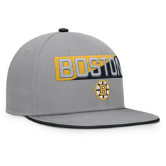 NHL Boston Bruins Fanatics Fundamentals Duo Split Logo Snapback Hat - Gray