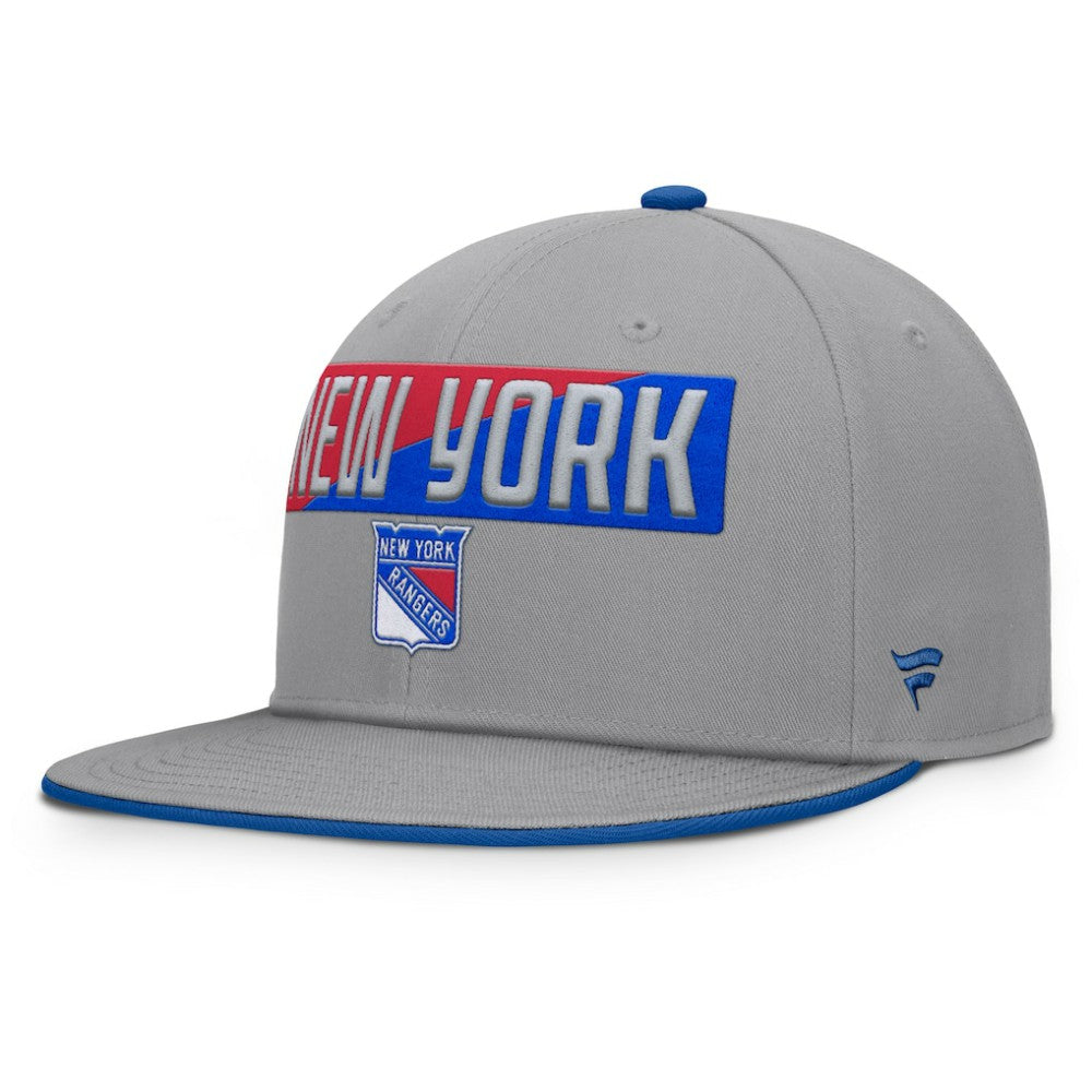 NHL New York Rangers Fanatics Fundamentals Duo Split Logo Snapback Hat - Gray