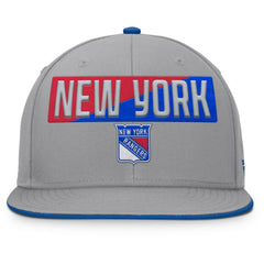 NHL New York Rangers Fanatics Fundamentals Duo Split Logo Snapback Hat - Gray