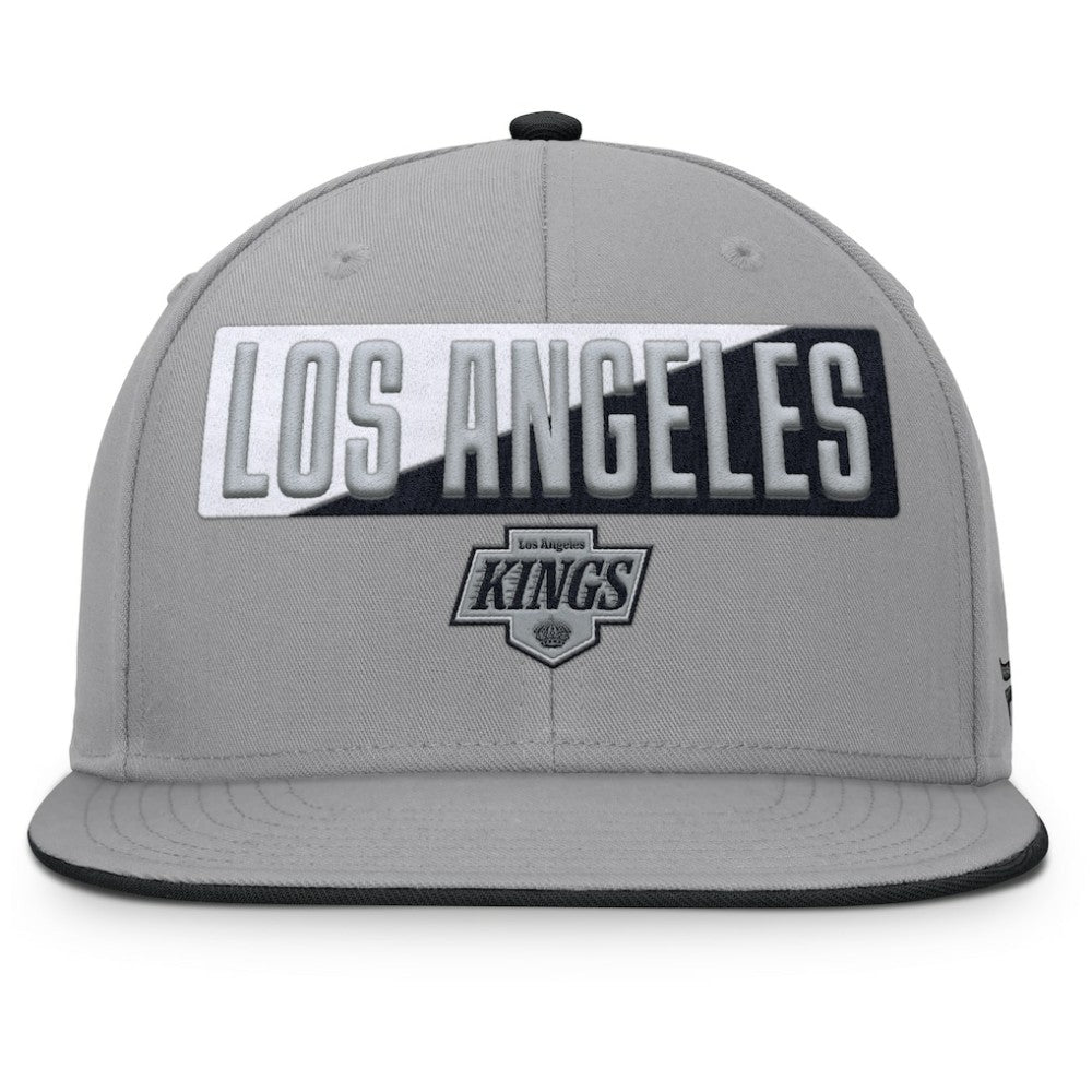 NHL Los Angeles Kings Fanatics Fundamentals Duo Split Logo Snapback Hat - Gray