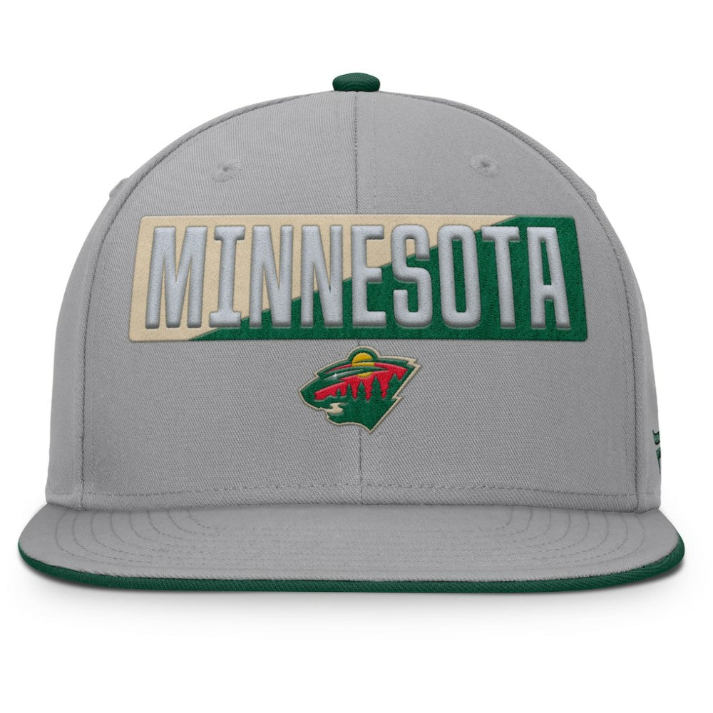 NHL Minnesota Wild Fanatics Fundamentals Duo Split Logo Snapback Hat - Gray