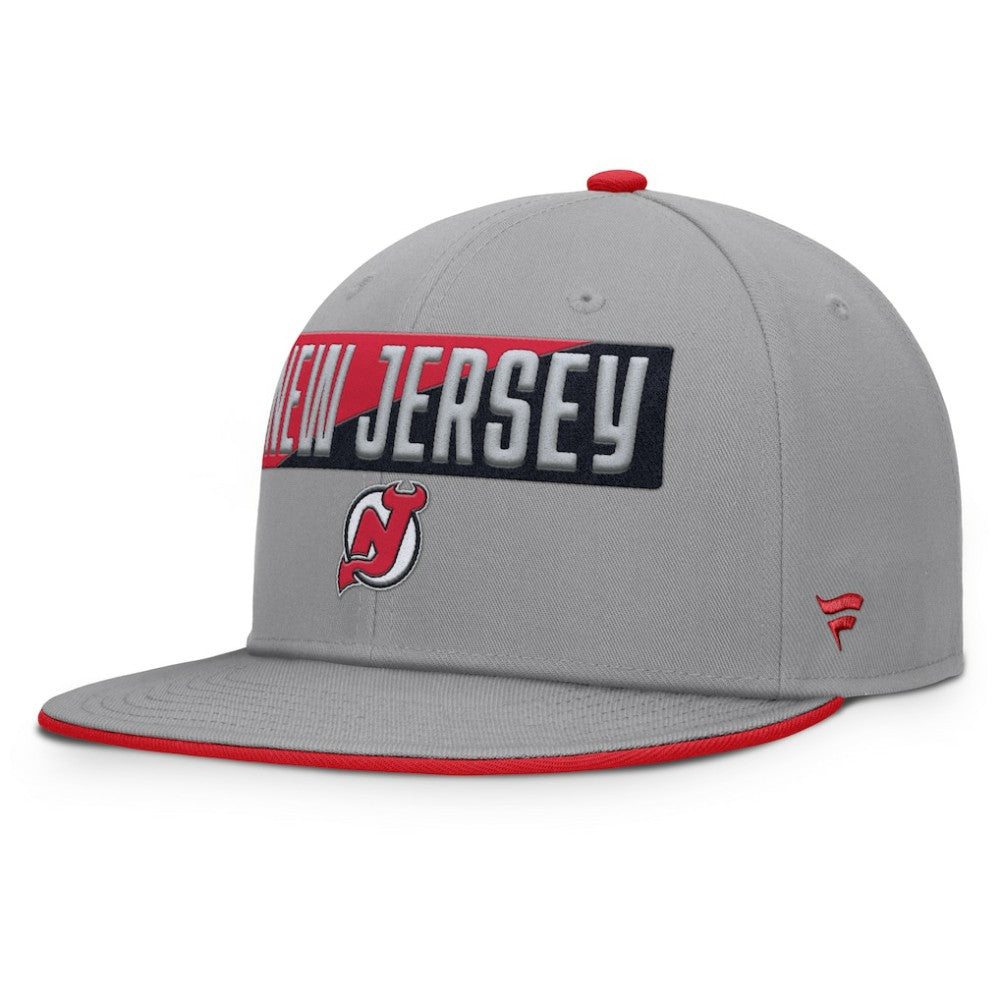 NHL New Jersey Devils Fanatics Fundamentals Duo Split Logo Snapback Hat - Gray