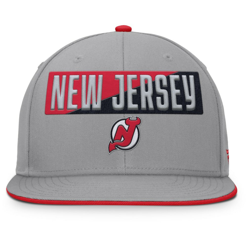 NHL New Jersey Devils Fanatics Fundamentals Duo Split Logo Snapback Hat - Gray