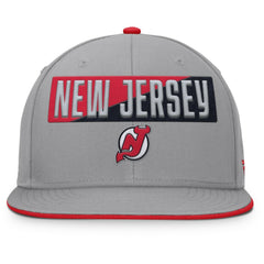 NHL New Jersey Devils Fanatics Fundamentals Duo Split Logo Snapback Hat - Gray