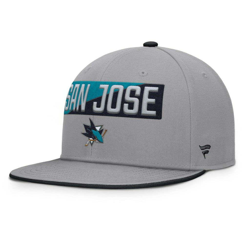 NHL San Jose Sharks Fanatics Fundamentals Duo Split Logo Snapback Hat - Gray