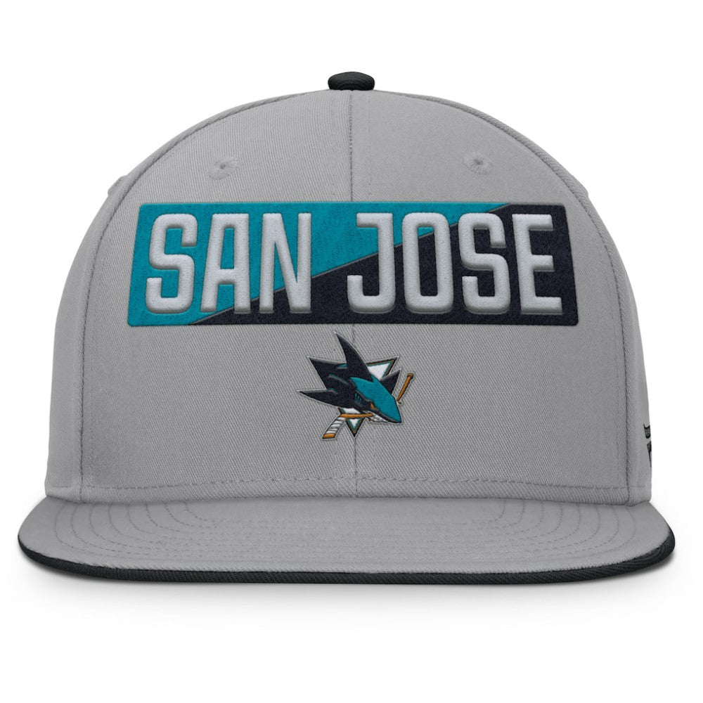 NHL San Jose Sharks Fanatics Fundamentals Duo Split Logo Snapback Hat - Gray