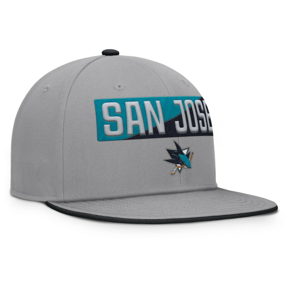 NHL San Jose Sharks Fanatics Fundamentals Duo Split Logo Snapback Hat - Gray