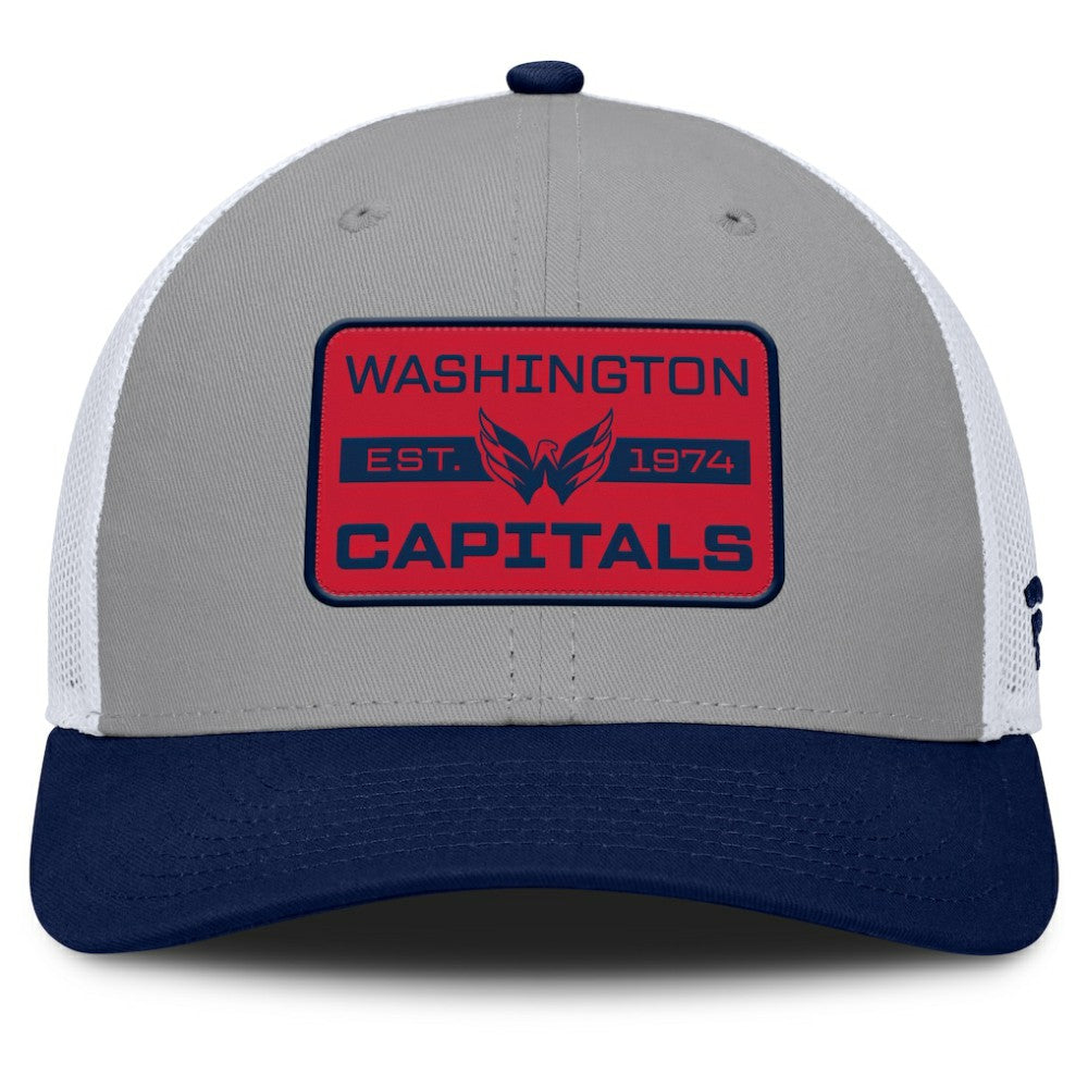NHL Washington Capitals Fanatics Fundamental Adapt Trucker Adjustable Hat - Gray/Navy