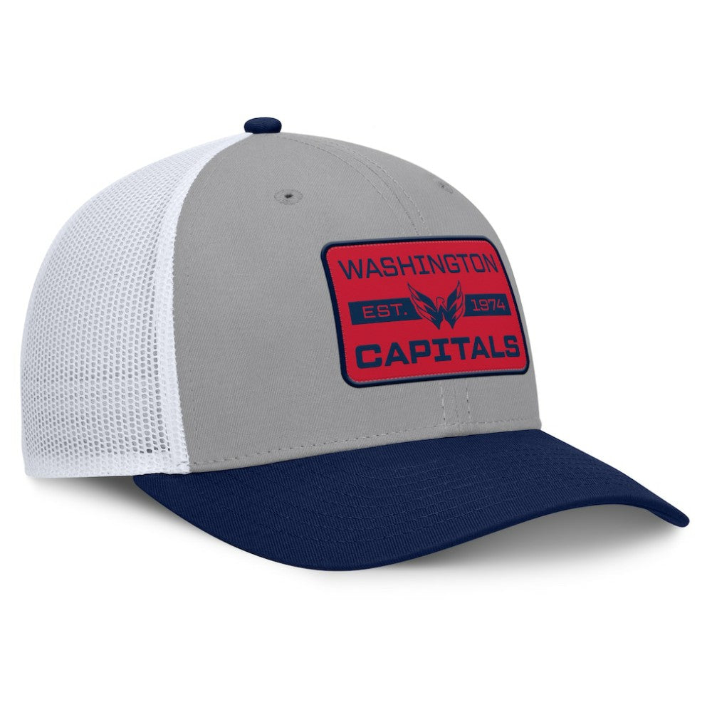 NHL Washington Capitals Fanatics Fundamental Adapt Trucker Adjustable Hat - Gray/Navy