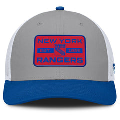 NHL New York Rangers Fanatics Fundamental Adapt Trucker Adjustable Hat - Gray/Blue