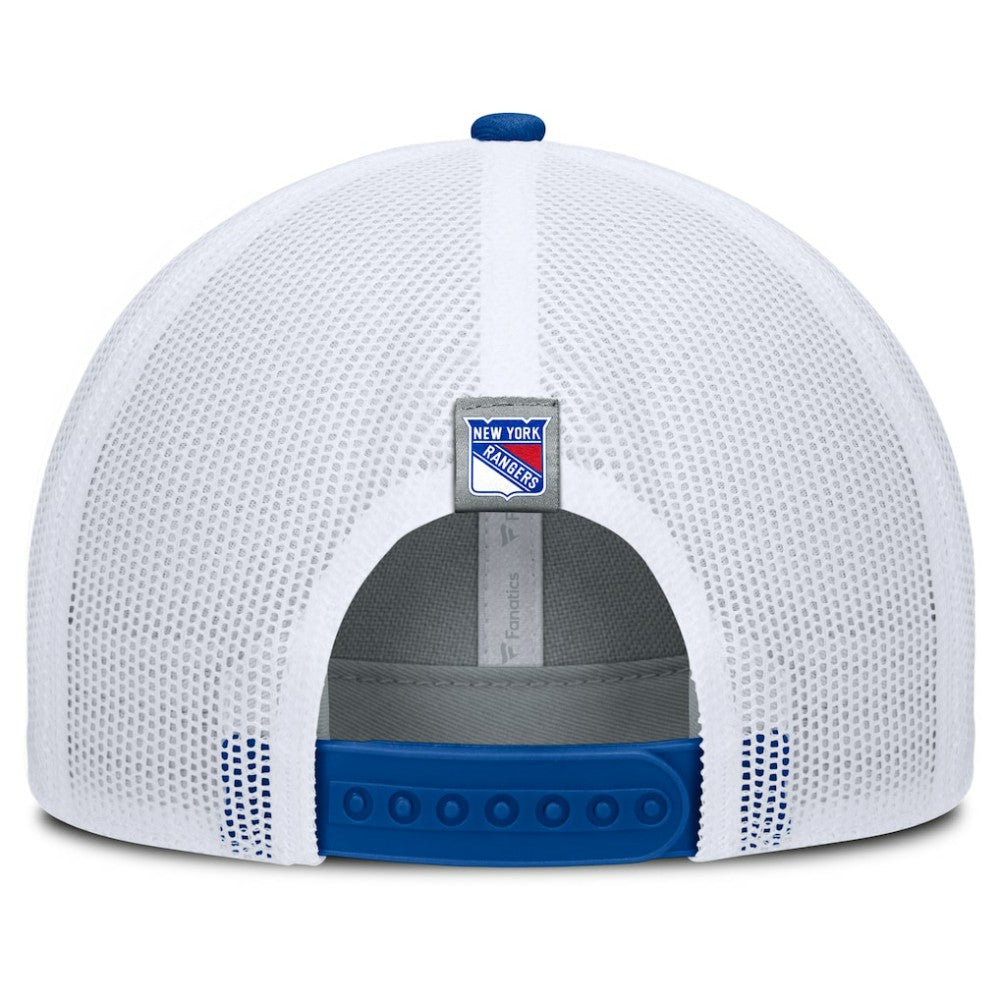 NHL New York Rangers Fanatics Fundamental Adapt Trucker Adjustable Hat - Gray/Blue